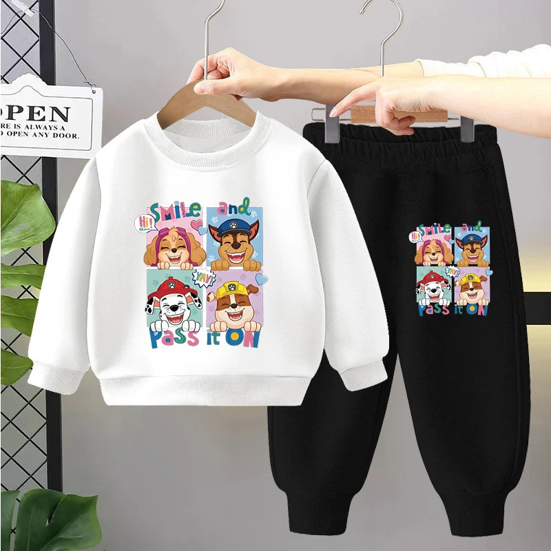 PAW Patrol Children's Sets Anime Printed Boys Girls Pullover and Long Pants Two Piece Set Autumn Kids Casual Thin Tracksuit