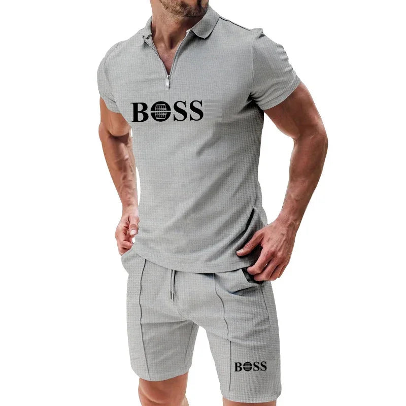 The new series of European and American men's summer POLO shirts, short-sleeved sets and sportswear feature comfortable and brea