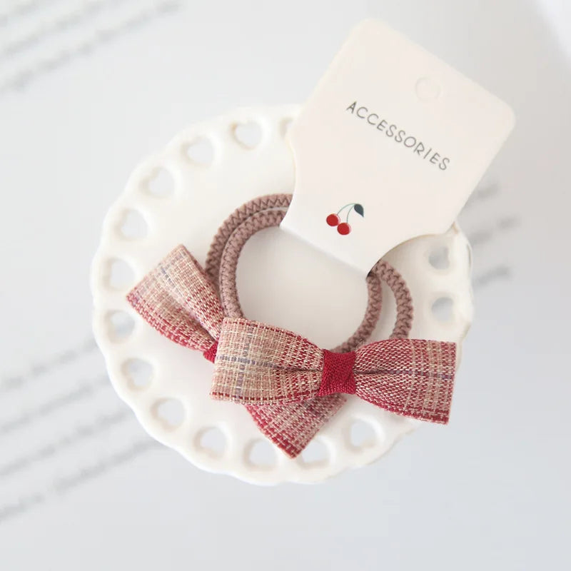 2Pcs Cute Princess Headwear Elastic Headband Children Ropes Baby Girls Bowknot Rubber Hair Band for Kids Headdress Accessories