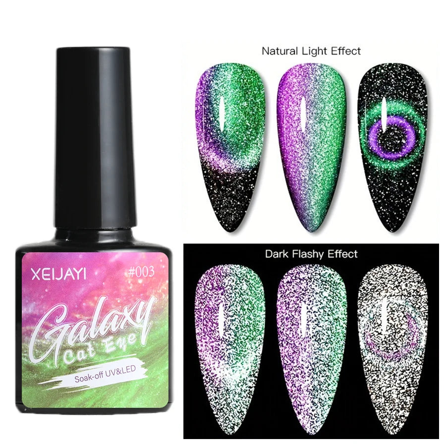 6ml Cat Eye Gel Nail Polish Shiny Magnetic Gel Semi Permanent Soak Off UV Gel Glitter Manicure Crystal Starry Nail Gel Varnish *