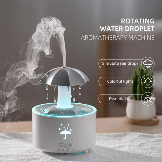 AUREVIA™ Umbrella Mist Humidifier – Relaxing LED Light & Essential Oil Aroma