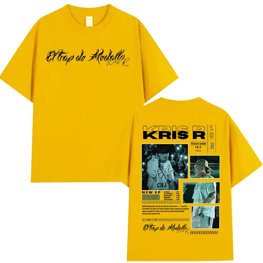 Rapper Kris R Album 2025 Graphic T-Shirt Men's Vintage Fashion High Quality T-shirts Hip Hop Oversized Cotton T Shirt Streetwear