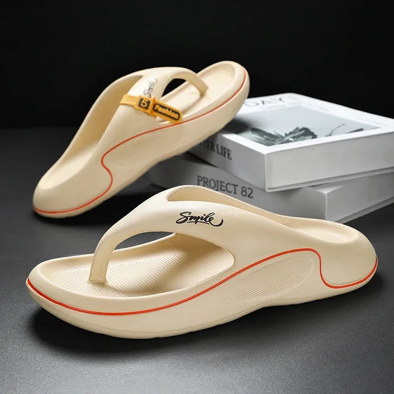 Summer Men Flip Flops Soft Sole EVA Beach Slippers for Men Outdoor Platform Casual Shoes Home Non-slip Bathroom Slides Shoes
