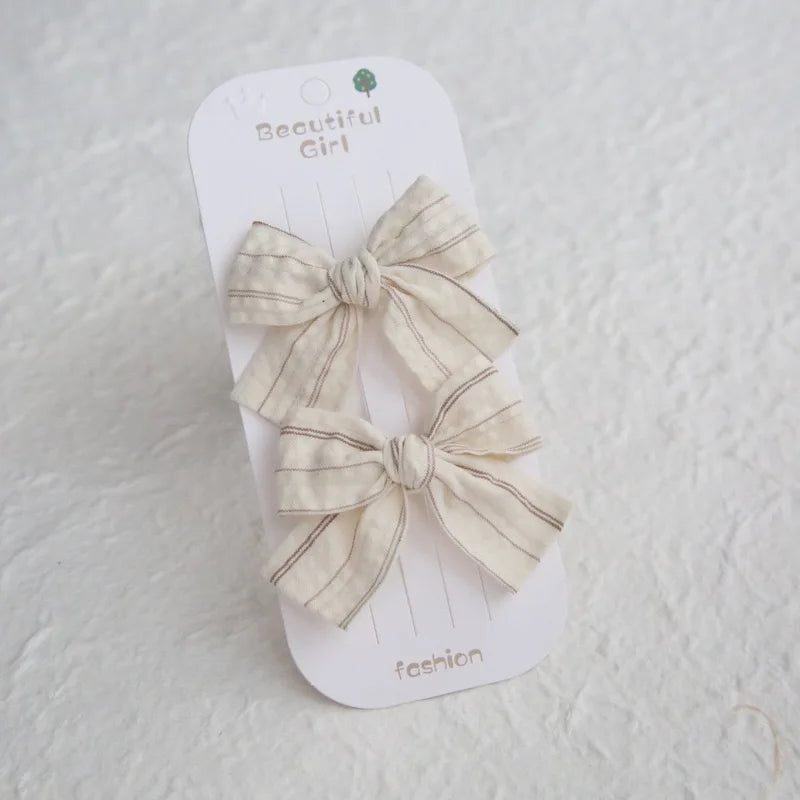 Elegant Bows hair clip, Lovely Children's Headwear, Cute Baby Hair Accessories, Trendy Full Coverage Fabric Hairpin for Girls