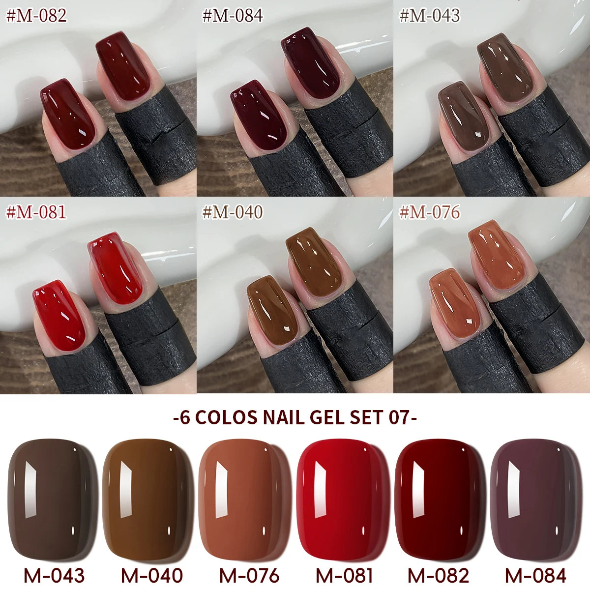 XEIJAYI 6Pcs 15ML Jelly Ice Transparent Nude Green Blue Green And Colorful And Pure Gel Nail Polish Set Peelable UV LED Gel Poli