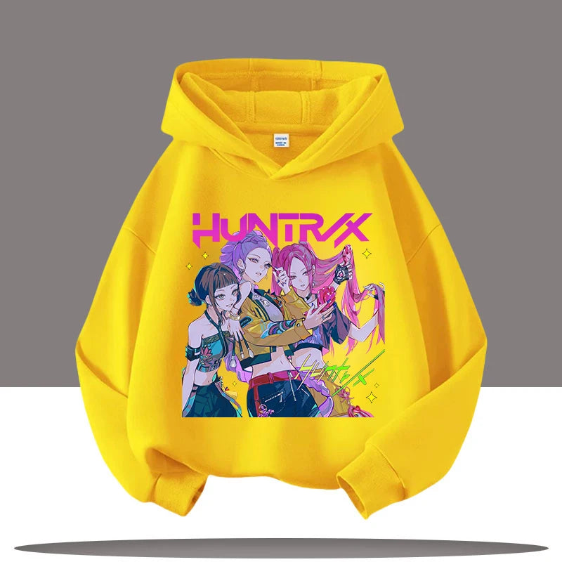 Autumn Demon Hunters Print Kids Hoodies Girls Fashion Long Sleeve Outerwear Hooded Coat for Children's Fashion Pullover Boy Tops