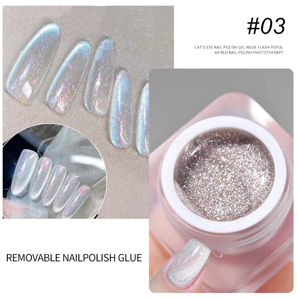 6ml Cat Eye Gel Nail Polish Shiny Magnetic Gel Semi Permanent Soak Off UV Gel Glitter Manicure Crystal Starry Nail Gel Varnish *