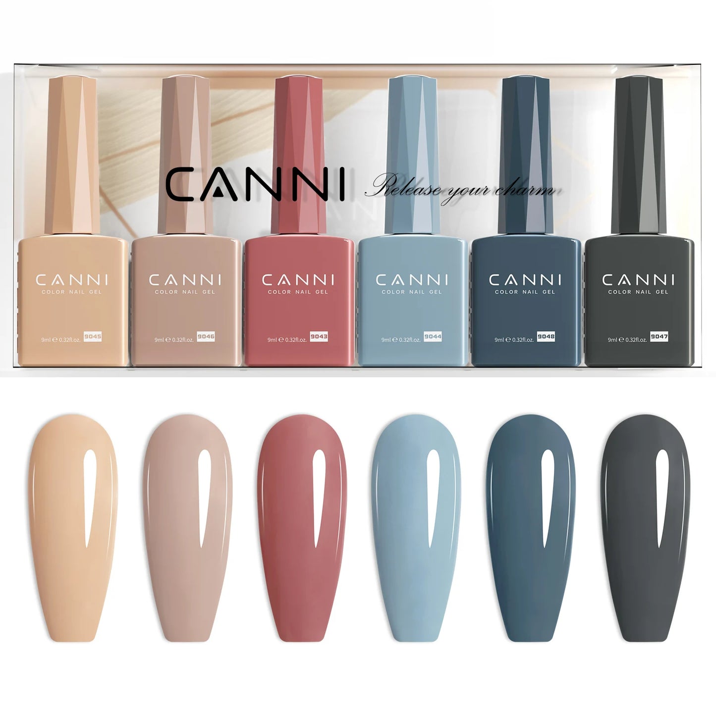 CANNI Hema Free Nail Gel Polish Thanks Giving Gift Christmas Red Color Collection Semi Permanent 9ml French Nail Gorgeous Color