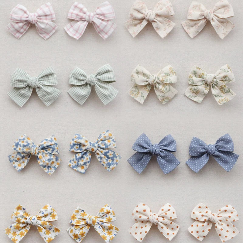 Elegant Bows hair clip, Lovely Children's Headwear, Cute Baby Hair Accessories, Trendy Full Coverage Fabric Hairpin for Girls