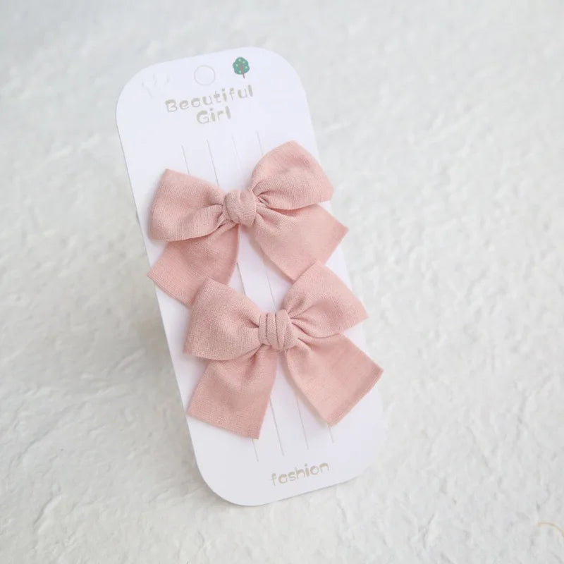 Elegant Bows hair clip, Lovely Children's Headwear, Cute Baby Hair Accessories, Trendy Full Coverage Fabric Hairpin for Girls