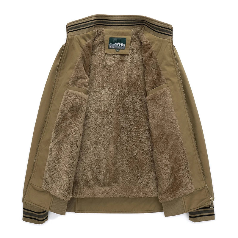 fleece warm Zipper jackets Top Men's Fashion Aviator Jacket Fleece Thickened Warm Baseball Jacket Autumn And Winter coats men