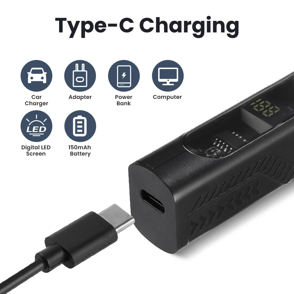 Electric Nose Hair Trimmer for Man Women Digital Display 360° Roating Machine Nose Ear Hair Remove Shaver Razor Detachable Blade