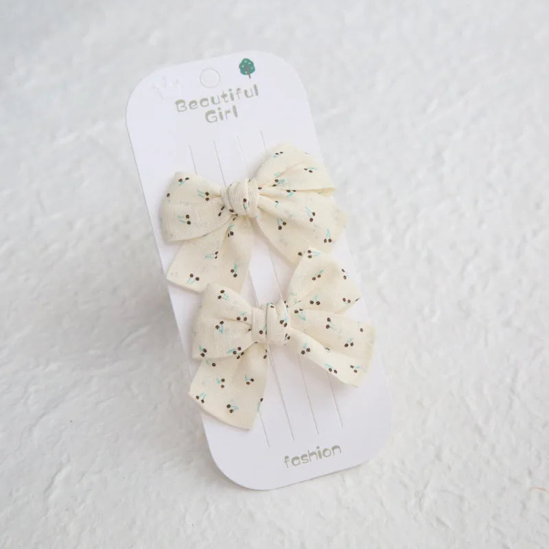Elegant Bows hair clip, Lovely Children's Headwear, Cute Baby Hair Accessories, Trendy Full Coverage Fabric Hairpin for Girls