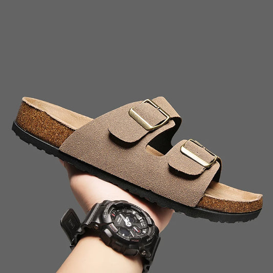 Man's Leather Sandal for Men Beach Sandals Men 2025 Designer Men's Shoes Men's Comfortable Slipper Original Brands Shoes Summer