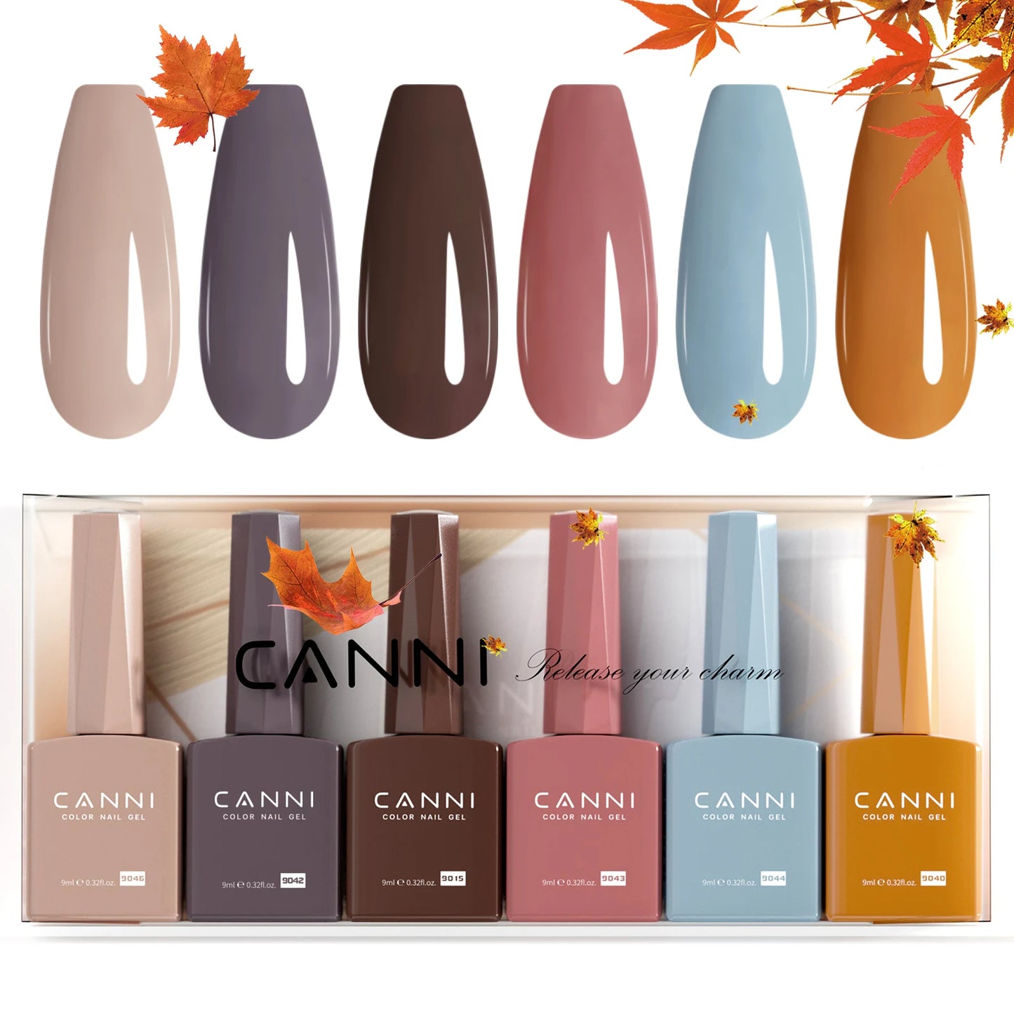 CANNI Hema Free Nail Gel Polish Thanks Giving Gift Christmas Red Color Collection Semi Permanent 9ml French Nail Gorgeous Color