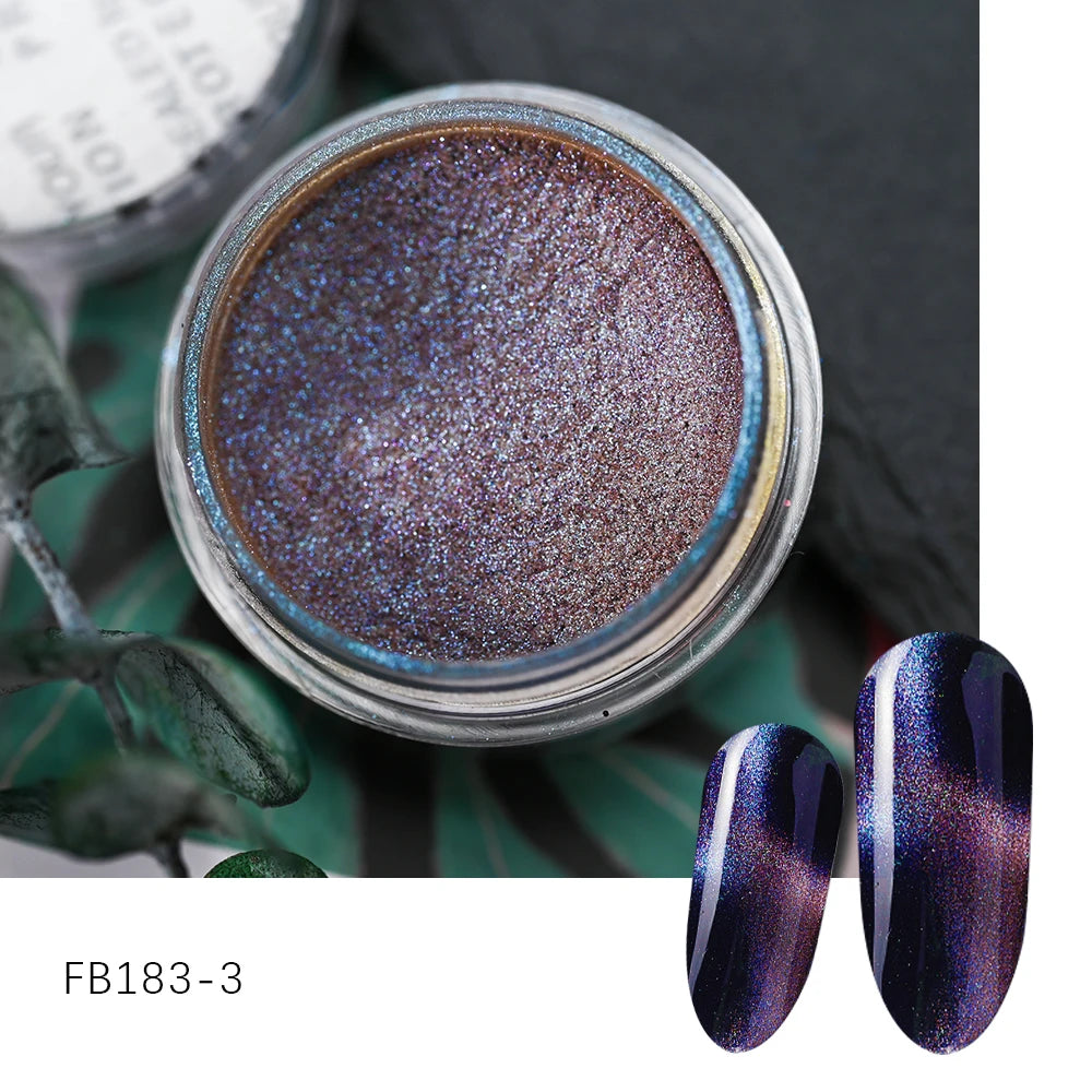 53 Jars 3D Cat Eye Effect Magnet Nail Powder Shiny Sparkly Mirror Nail Glitter Dust UV Gel Polish Chrome DIY Nail Art Pigment #F