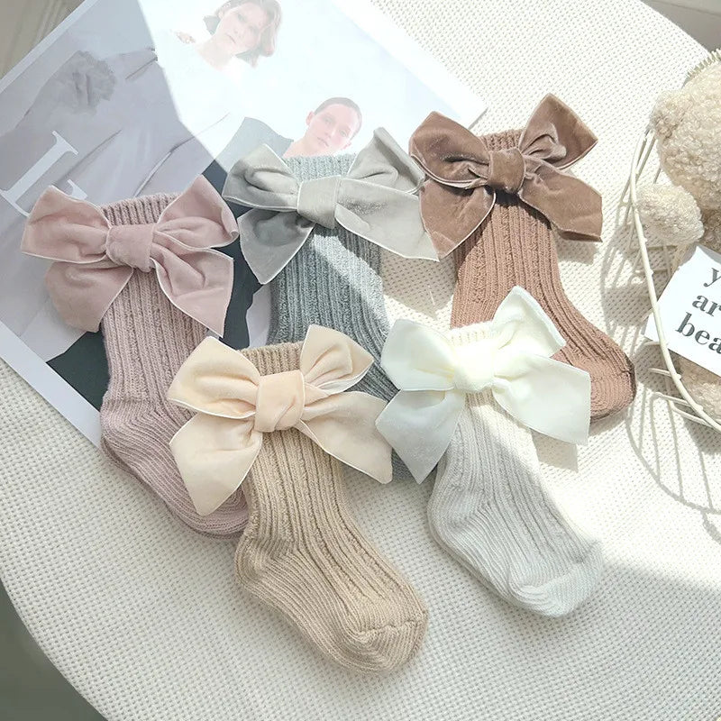 Winter Baby Infant Socks Thick Knitted Girls Ankle Socks Big Bows Warm Cotton Children Socks Toddlers Boot Socks 0-5Years