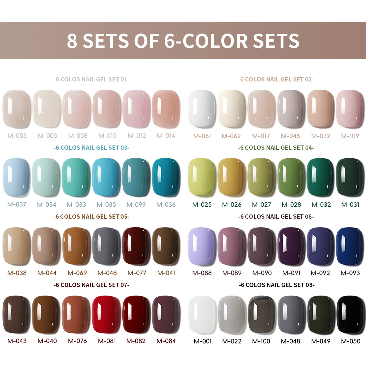 XEIJAYI 6Pcs 15ML Jelly Ice Transparent Nude Green Blue Green And Colorful And Pure Gel Nail Polish Set Peelable UV LED Gel Poli