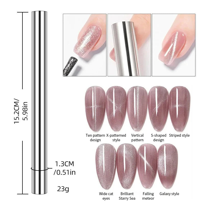 1PC Cat Eye Nail Magnetic Stick Cylindrical Magnet for Cat Eye UV Gel Polish Snowlight Glitter Effect Tools Manicure Design Tool