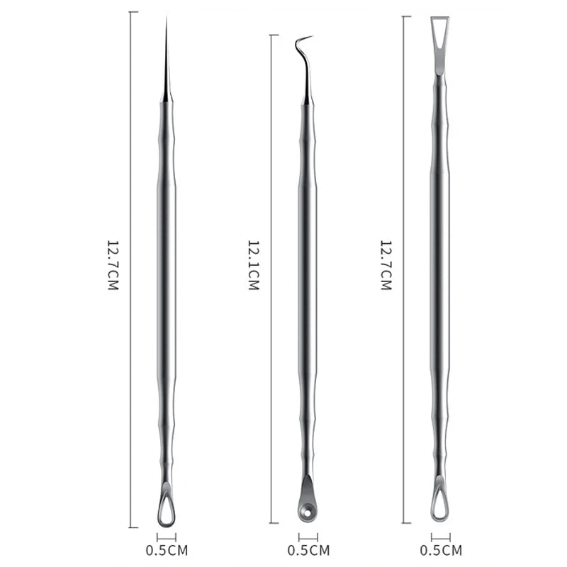 1/2/3pcs German Ultra-fine Cell Pimples Blackhead Whitehead Clip Beauty Face Salon Special Remove Acne Fat Particles Needle Tool