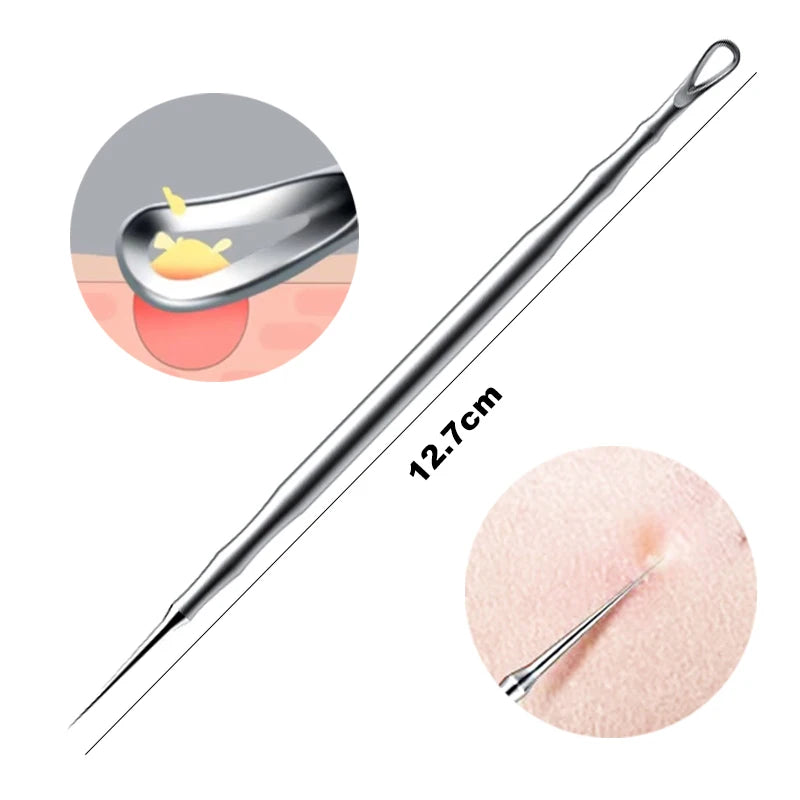 1/2/3pcs German Ultra-fine Cell Pimples Blackhead Whitehead Clip Beauty Face Salon Special Remove Acne Fat Particles Needle Tool