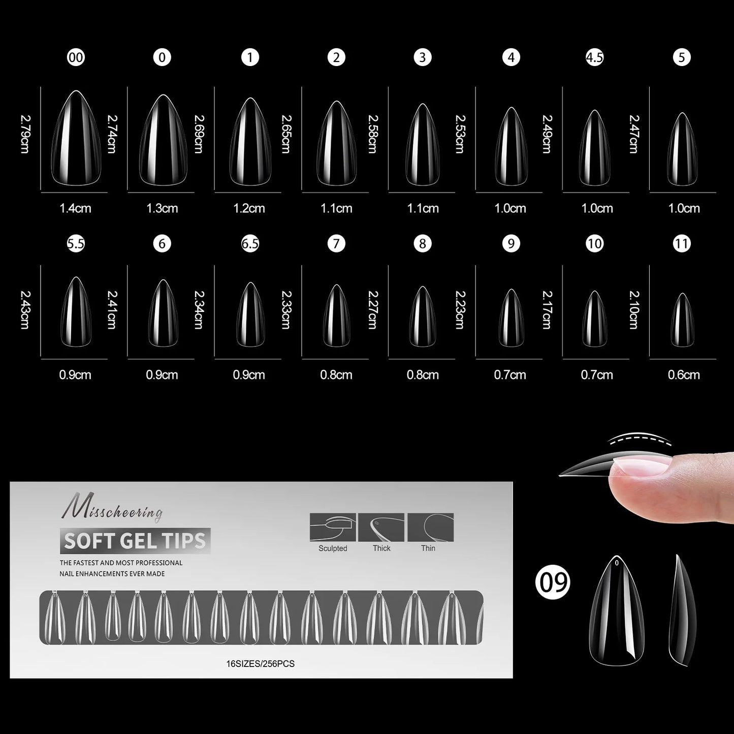 256pcs Soft Gel Nail Tips Medium Short Almond Coffin Full Cover Matte Extension Tools Acrylic Press on Nail DIY Manicure Decor