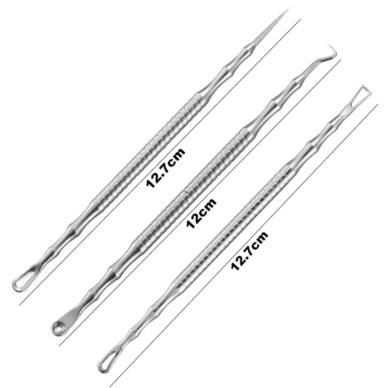 1/2/3pcs German Ultra-fine Cell Pimples Blackhead Whitehead Clip Beauty Face Salon Special Remove Acne Fat Particles Needle Tool