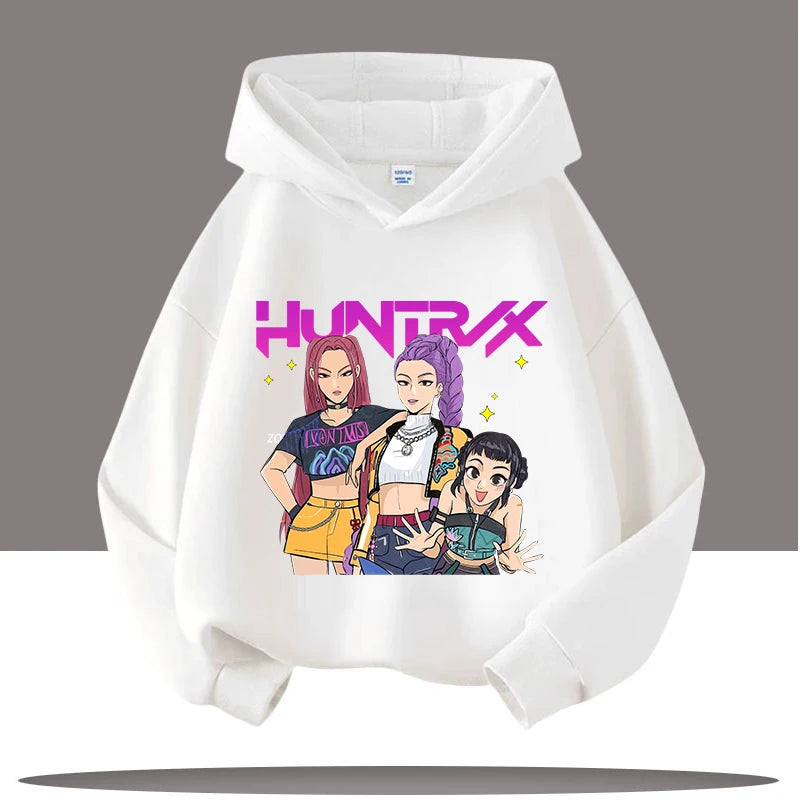 Autumn Demon Hunters Print Kids Hoodies Girls Fashion Long Sleeve Outerwear Hooded Coat for Children's Fashion Pullover Boy Tops