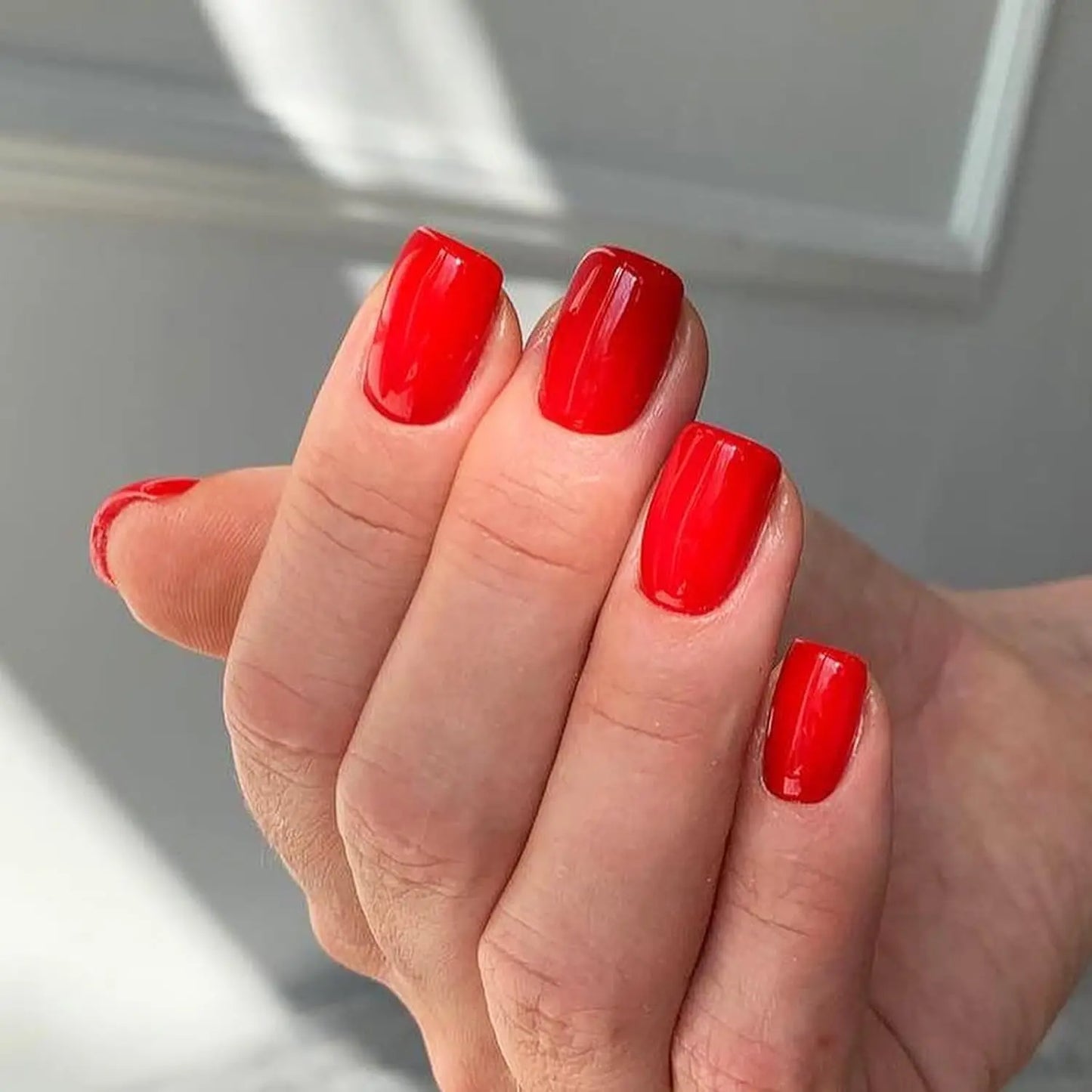 24 PCs Medium-sized Almond French Simple Solid Fake Nails Nails with 1 Jelly Gel and 1 Nail File