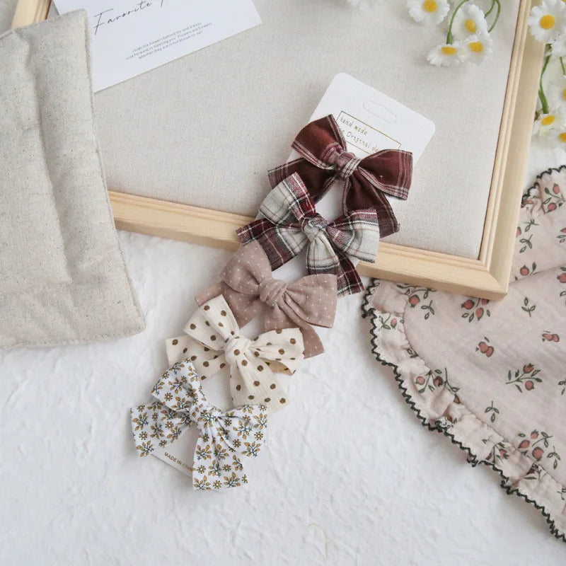 Elegant Bows hair clip, Lovely Children's Headwear, Cute Baby Hair Accessories, Trendy Full Coverage Fabric Hairpin for Girls
