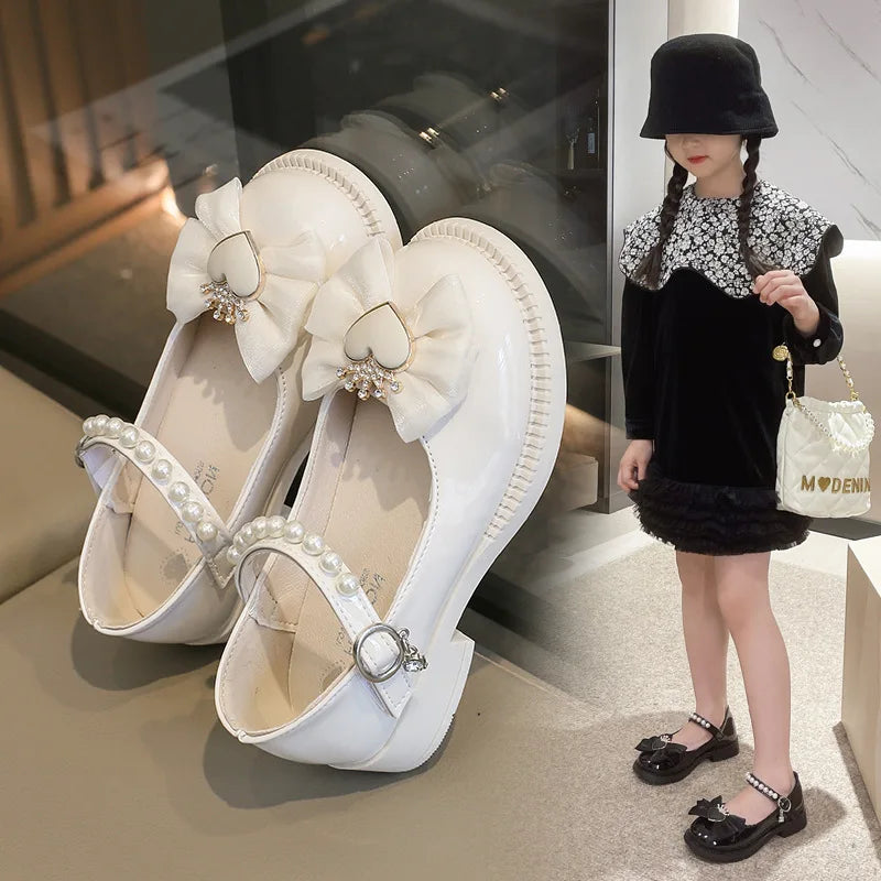 Fashion Girls' Shoes Soft Soled Princess Shoe Anti Slip Child Leather Shoes Simple Girls Leather Shoe