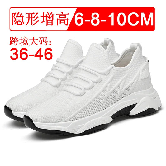 Invisible inner height increasing men's shoes 4cm-10cm breathable fly woven mesh height increasing sports shoes casual shoes