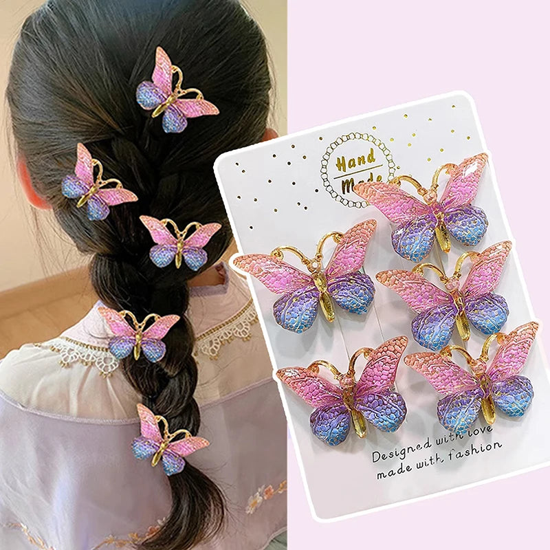 5PCS/Set Lace Bow Princess Baby Hairpins Cute Cartoon Bear Rabbit Sided Clips for Girl Floral Hair Clips Kids Hair Accessories