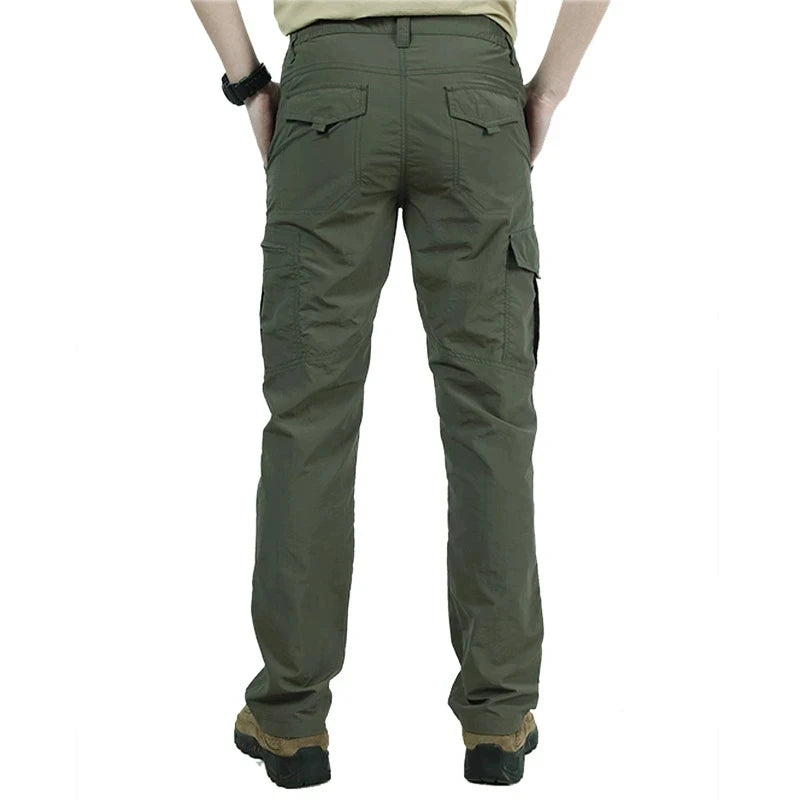 Quick Dry Casual Pants Men Summer Outdoors Style Trousers Men's Tactical Cargo Pants Male lightweight Waterproof Trousers