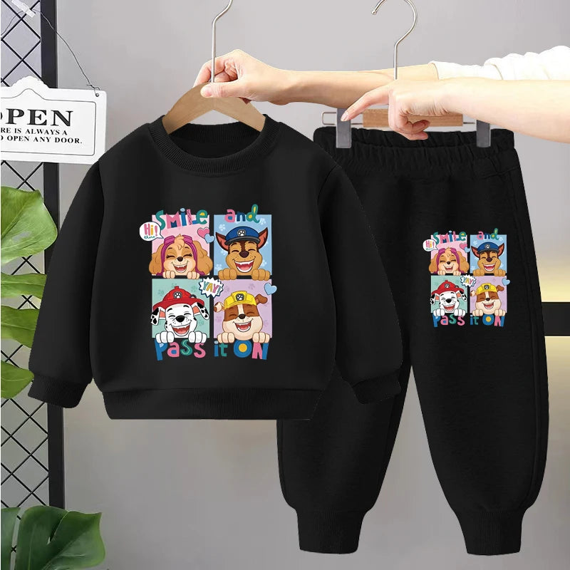 PAW Patrol Children's Sets Anime Printed Boys Girls Pullover and Long Pants Two Piece Set Autumn Kids Casual Thin Tracksuit