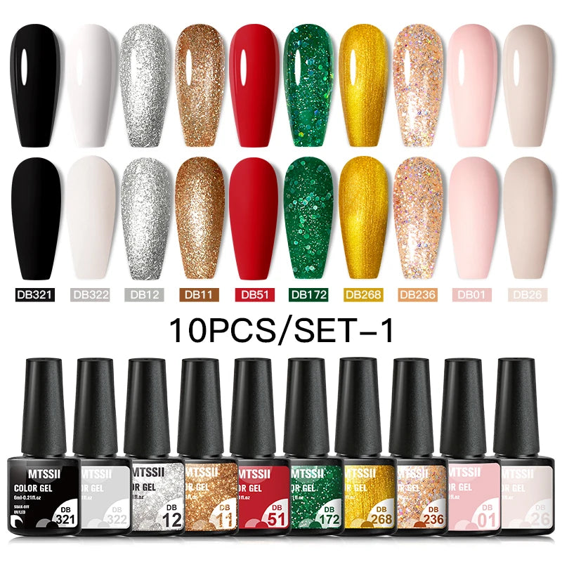 10PCS Coffee Color Gel Nail Polish Set Brown Earth Semi Permanent UV Gel Chocolate Autumn Winter Soak Off Nail Art Gel Varnish