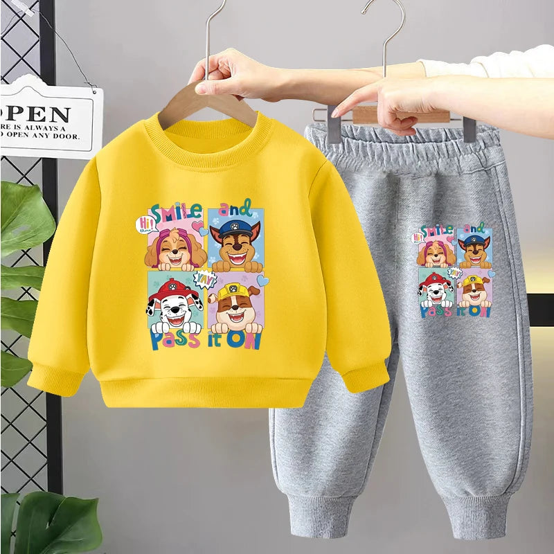 PAW Patrol Children's Sets Anime Printed Boys Girls Pullover and Long Pants Two Piece Set Autumn Kids Casual Thin Tracksuit